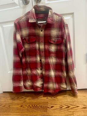 Orvis Flannel Plaid Button-Up Shirt Jacket L